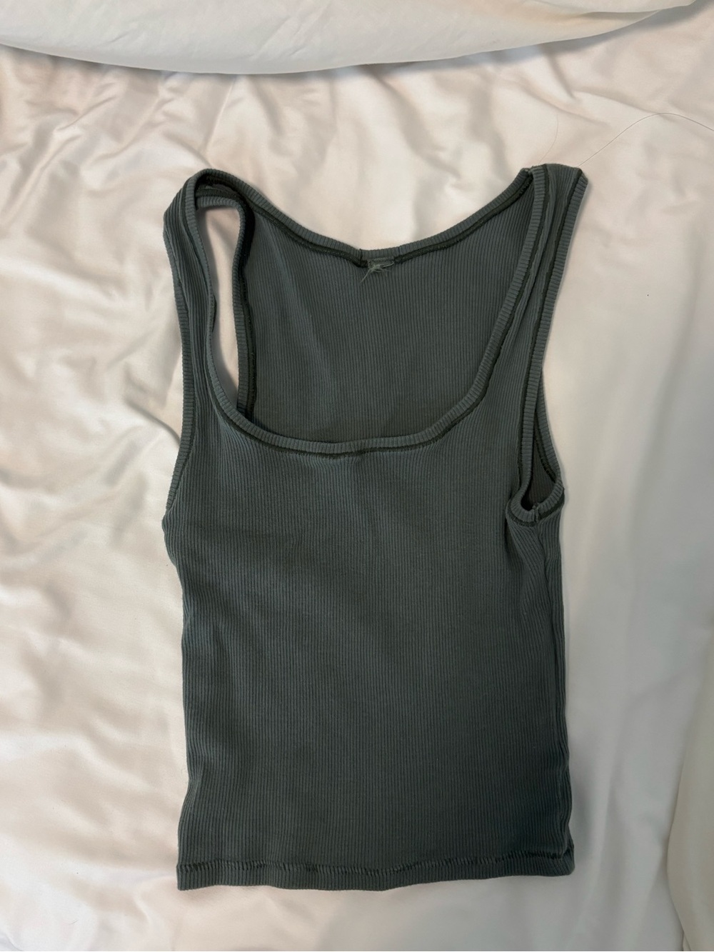 Skims Cropped women’s Ribbed Tank Top - Green (Moss)